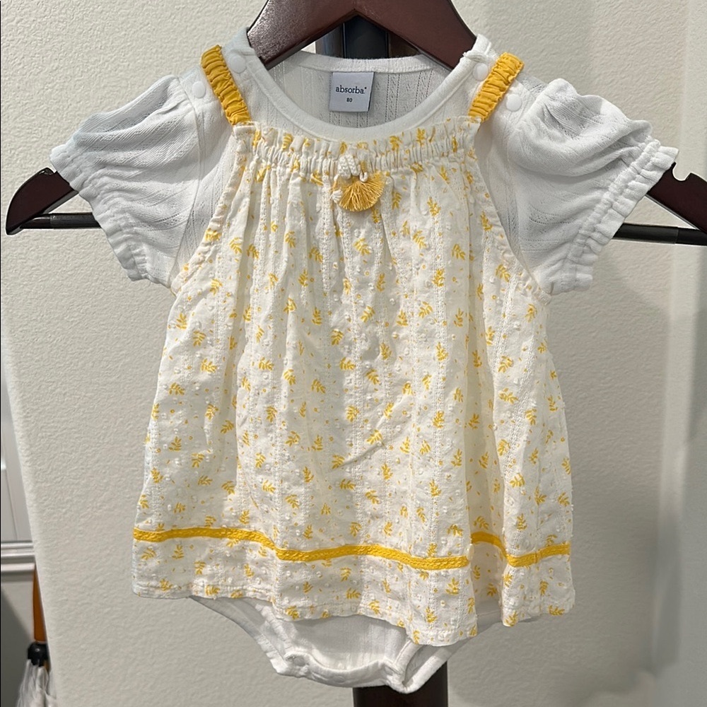 Adorable White and Yellow Baby Romper